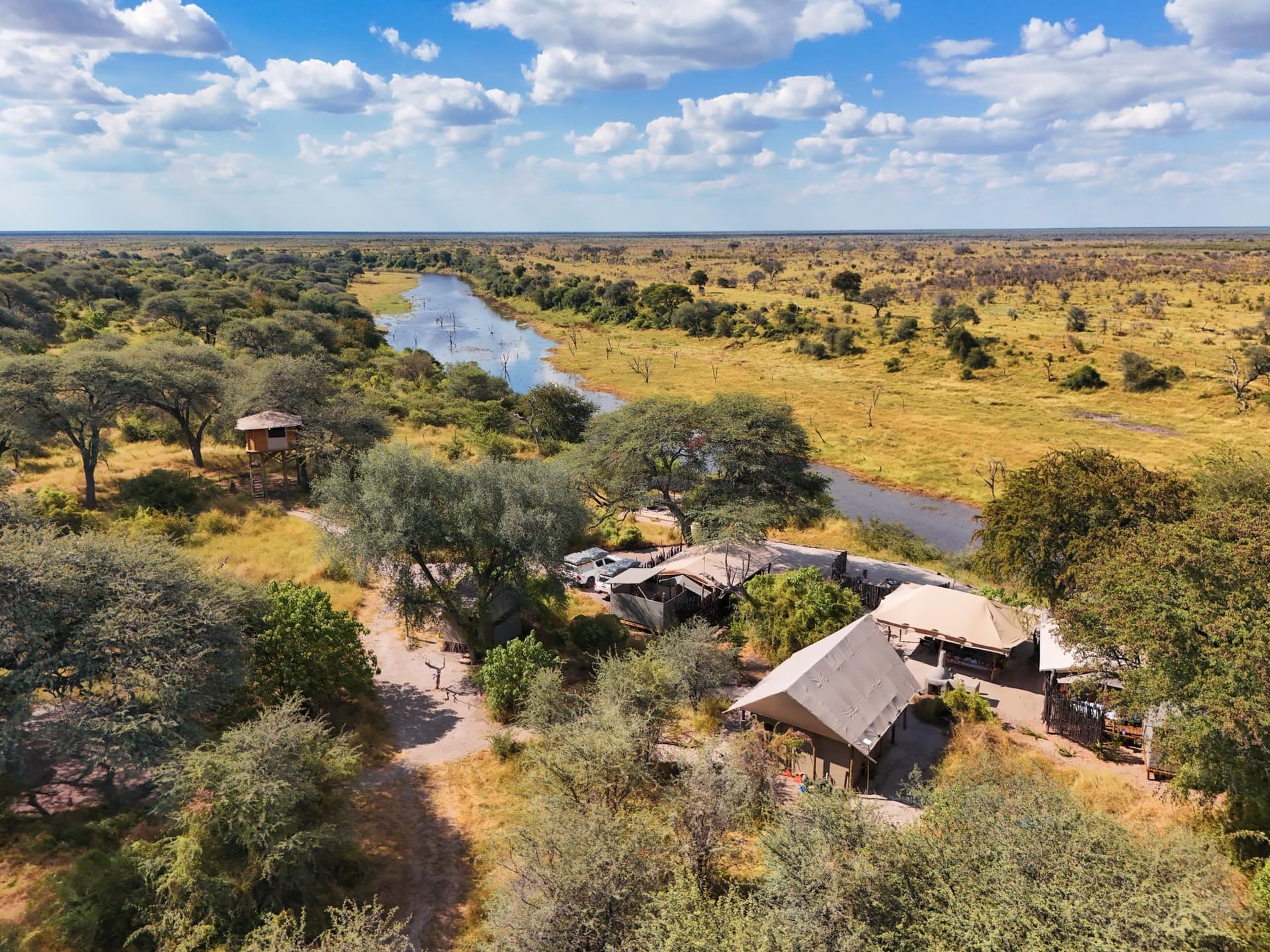 La Boteti avec le camp sur la rive